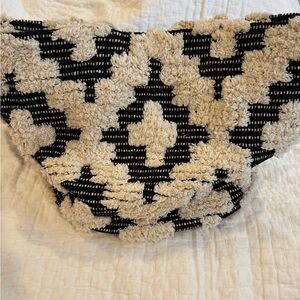 Black and Cream Textured Tote Bag